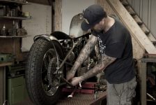 Lucky Nuts Motorcycles Mike working